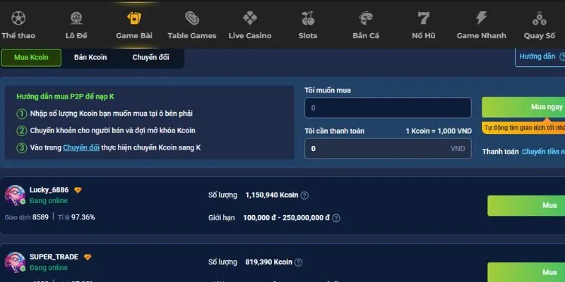 Debet hỗ trợ giao dịch P2P đầy tiện lợi