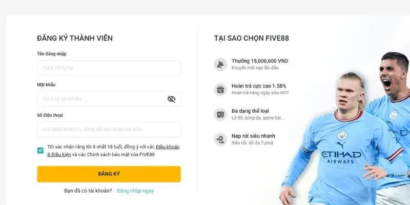 Điền đầy đủ thông tin vào biểu mẫu để đăng ký
