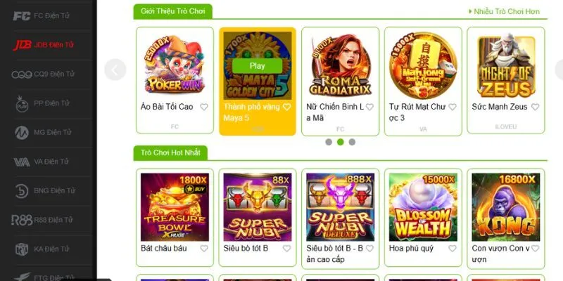 Hệ thống game slot đồ sộ của Nổ Hũ 88