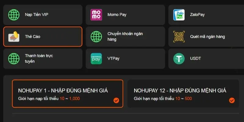 Nhiều phương thức giao dịch với quy trình xử lý nhanh