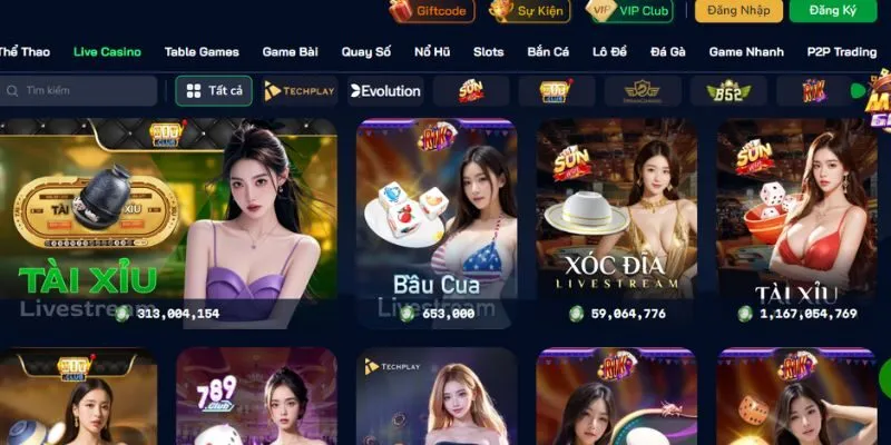 Hệ thống nhà cung cấp và bàn chơi casino